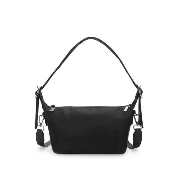 Sort skuldertaske/crossbody Pippi fra SILFEN , bagfra
