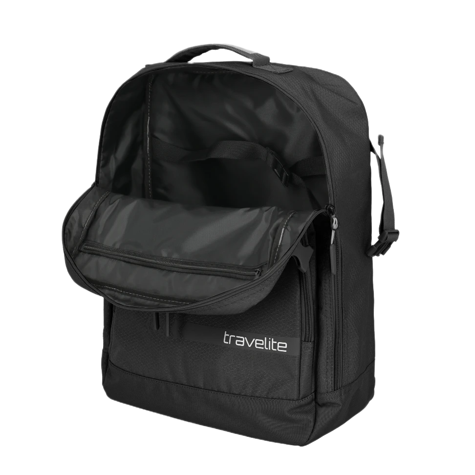 travelite Kick Off rygsæk, sort, åben