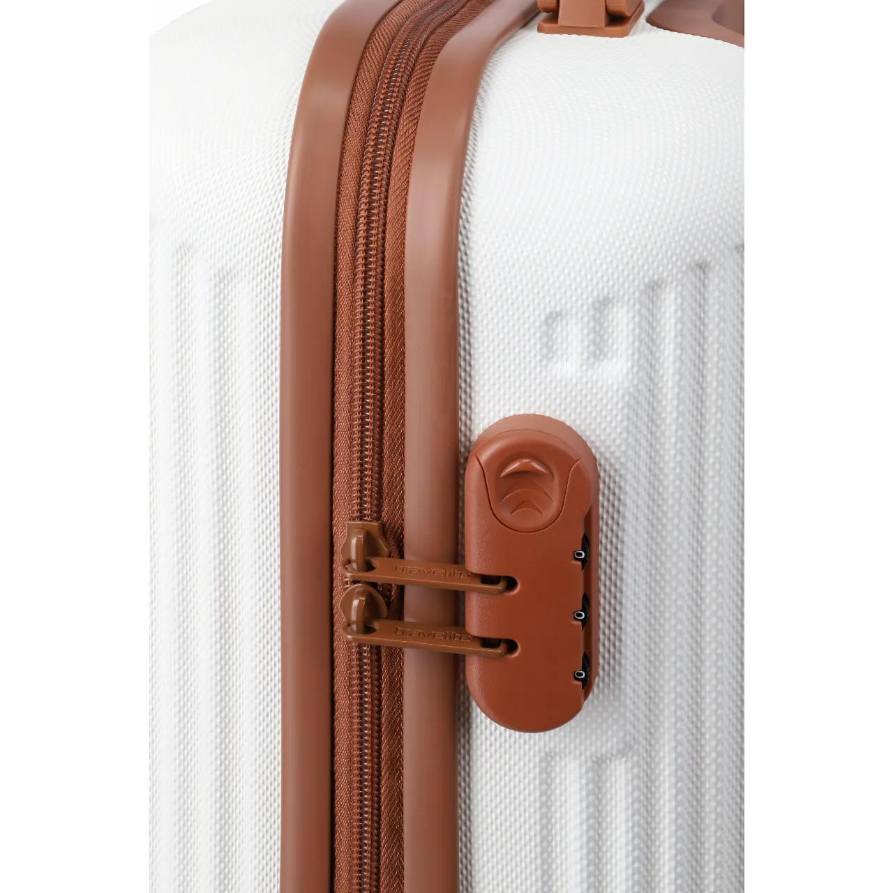 travelite Bali hvid kabinekuffert, lås