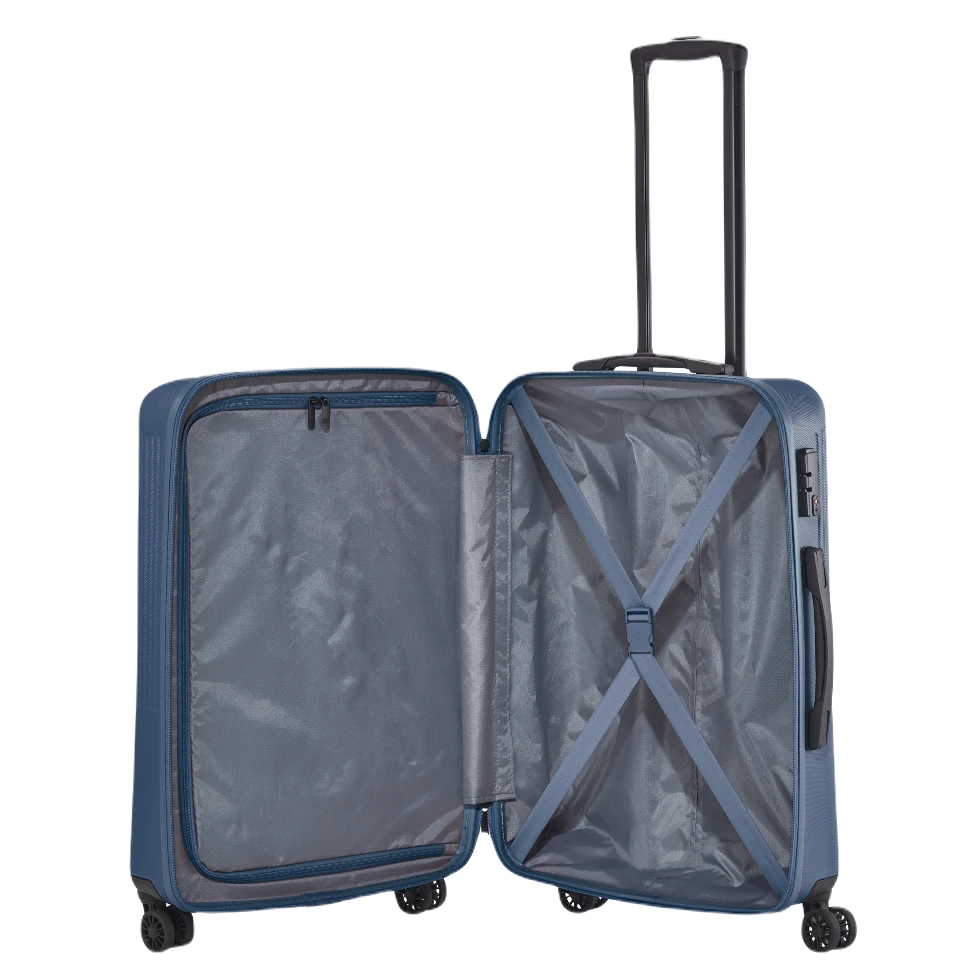 travelite Bali medium kuffert marineblå, åben