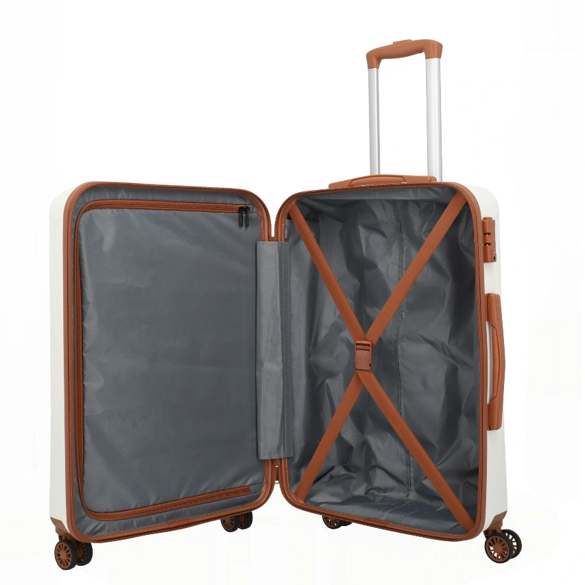 travelite Bali medium kuffert, hvid, åben