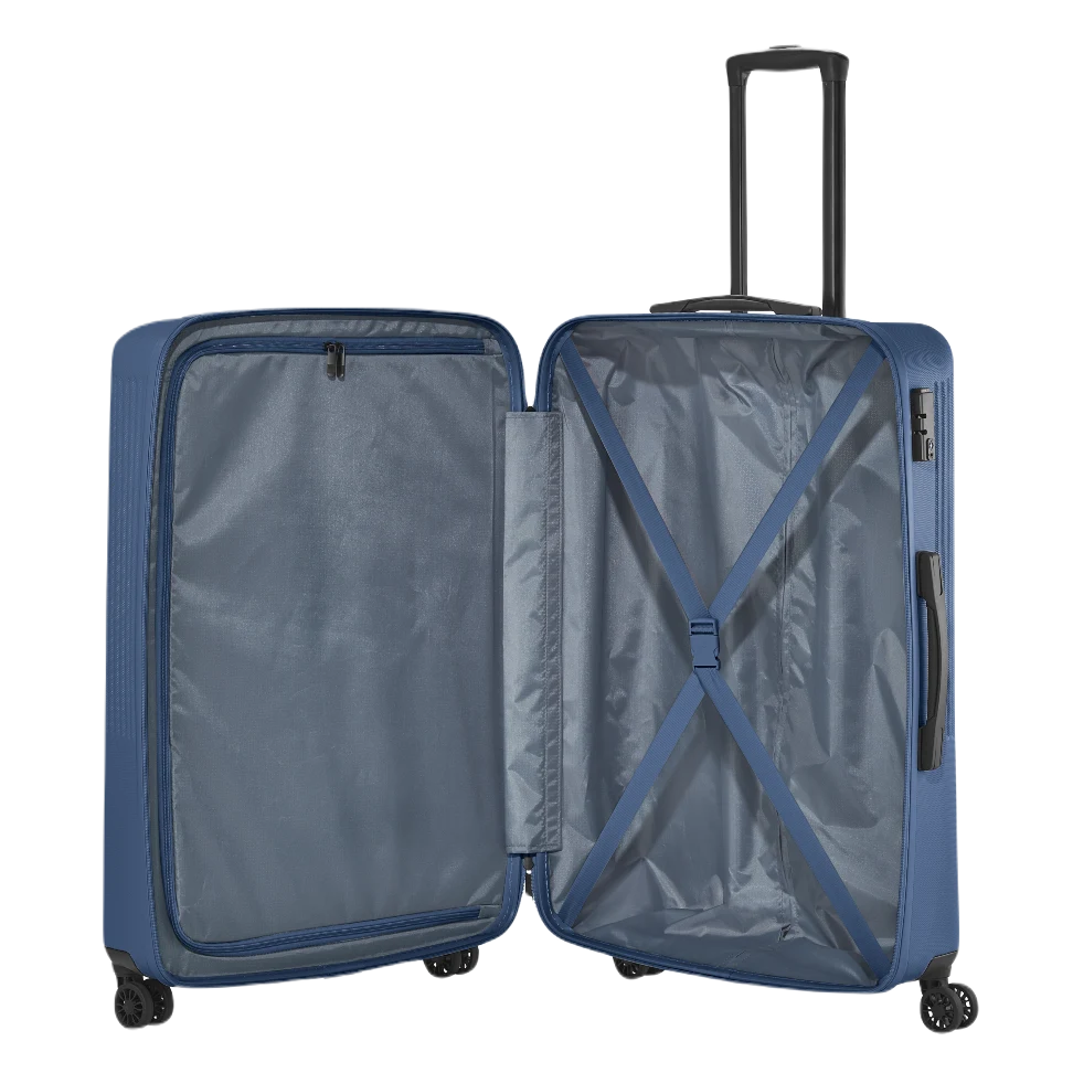 travelite Bali stor kuffert marineblå, åben