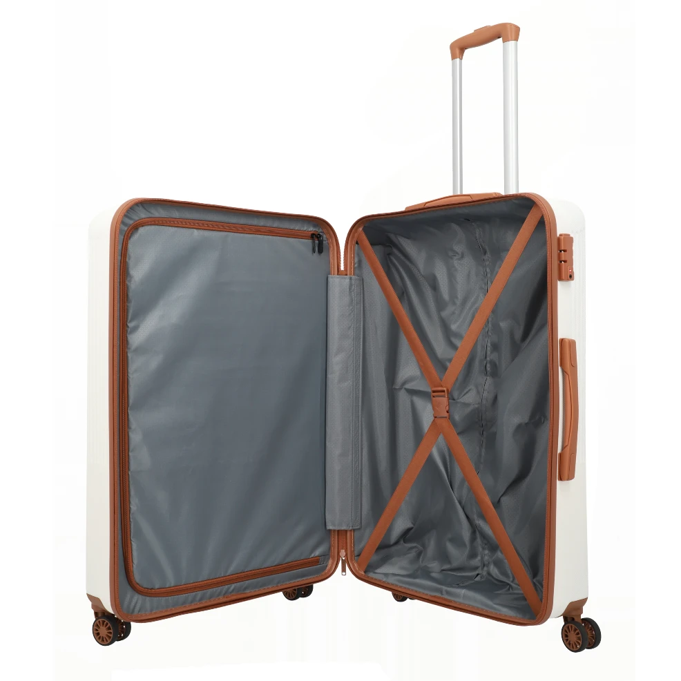 travelite Bali stor hvid kuffert, åben