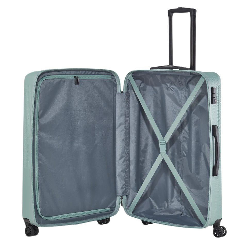 travelite Bali stor kuffert, mint, åben