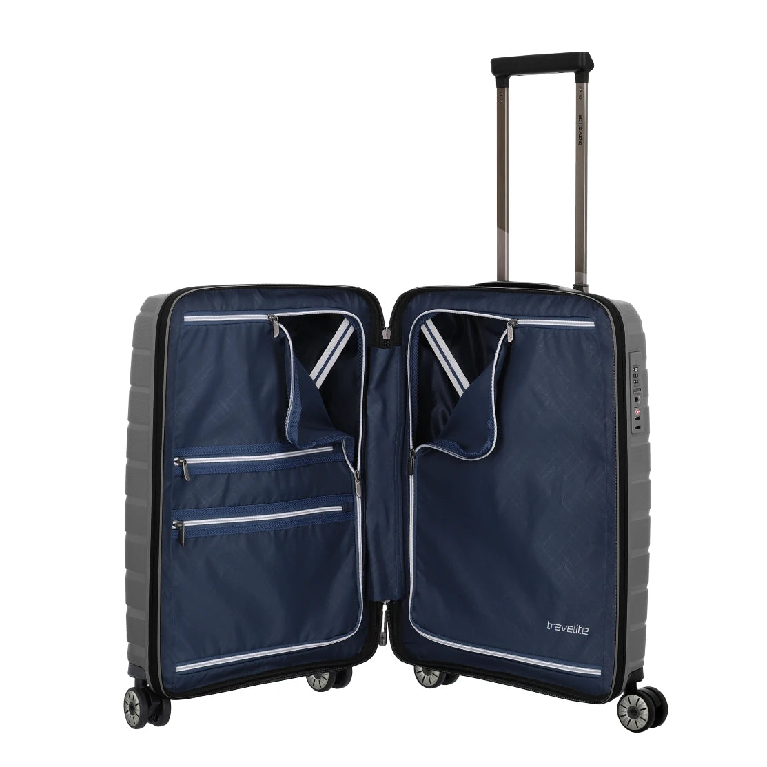 travelite air base kabinekuffert antracit, indvendig