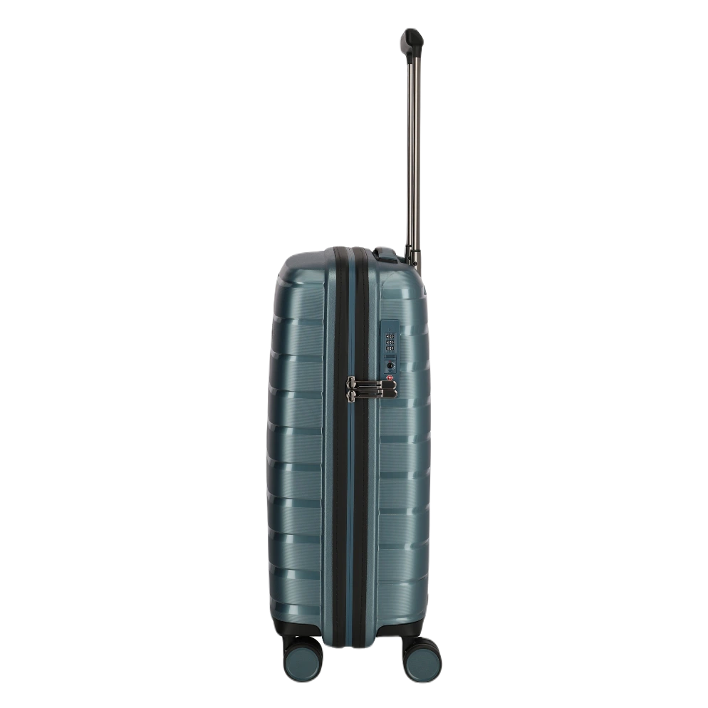 Travelite Airbase Ice-blue Kabinekuffert, fra siden