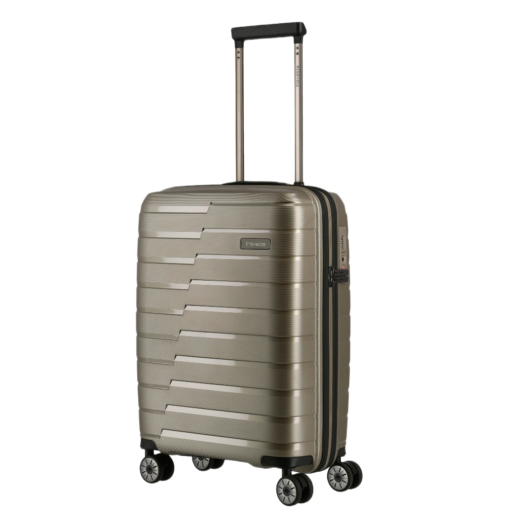 Travelite Air Base Champagne kabinekuffert, skråt fra siden
