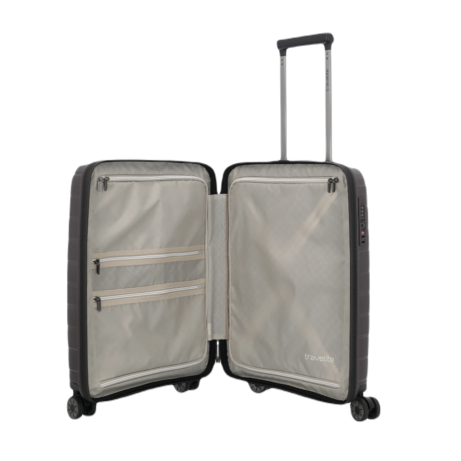 Travelite Airbase kabinekuffert coffee, åben