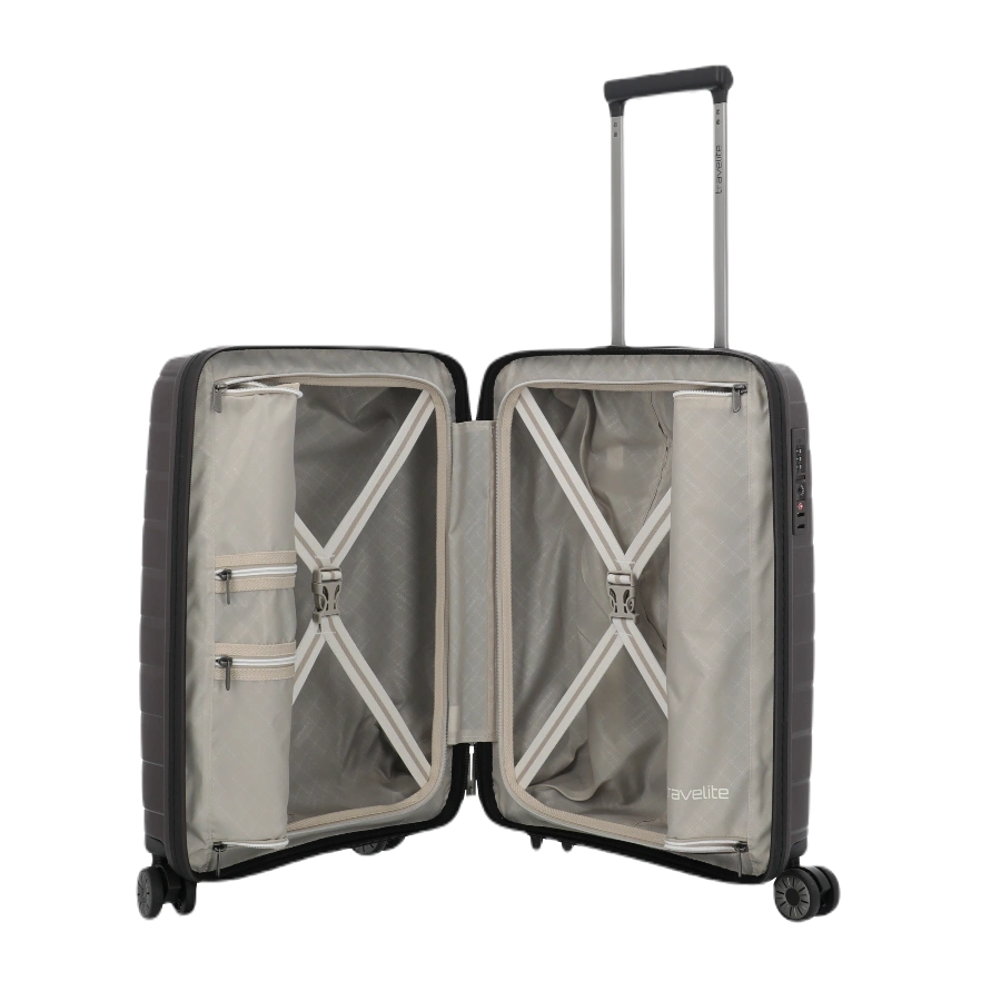 Travelite Airbase kabinekuffert coffee, åben