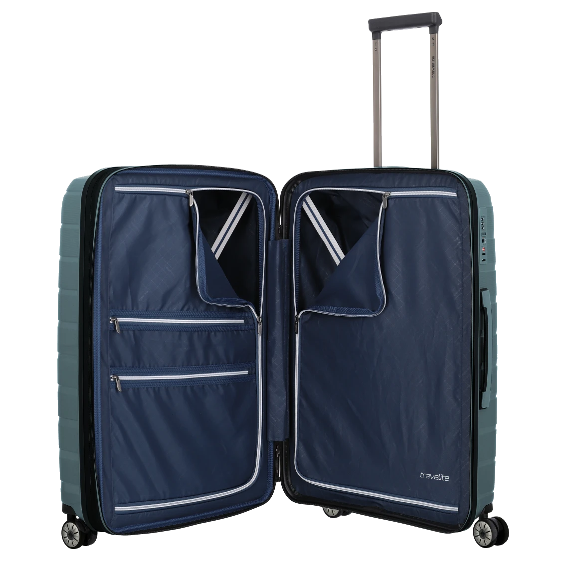Travelite Air Base Medium Kuffert - Ice Blue, åben