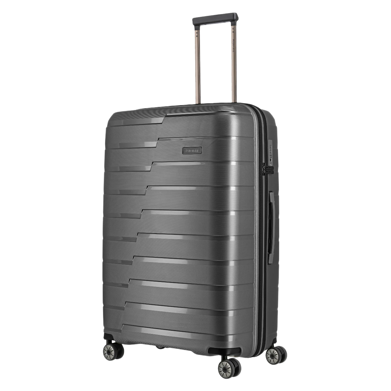 travelte Air Base stor kuffert antracit farve skråt forfra