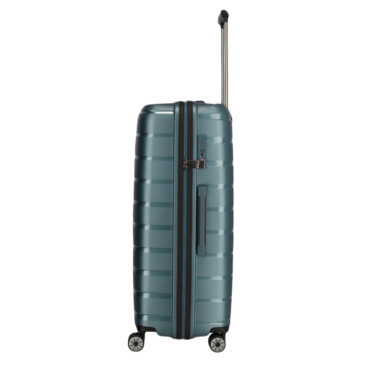 Travelite Air Base stor Ice Blue kuffert, fra siden