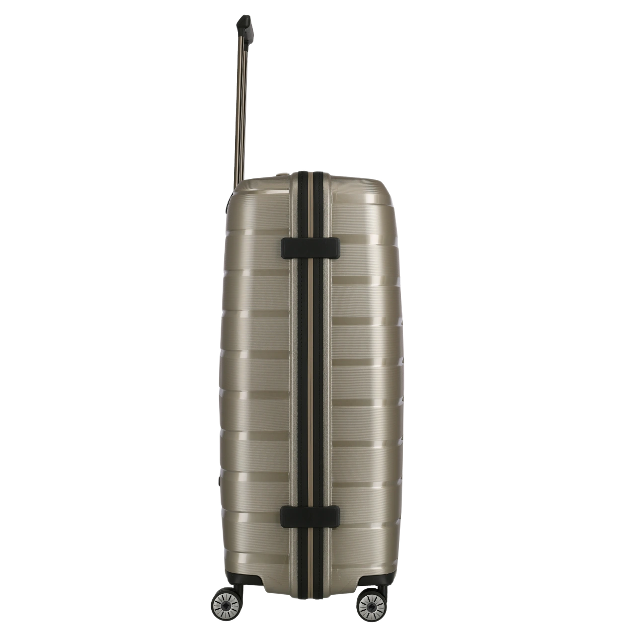 travelite air base str kuffert i farven Champagne, fra siden