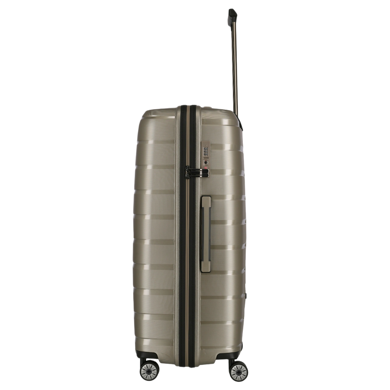 travelite air base str kuffert i farven Champagne, fra siden