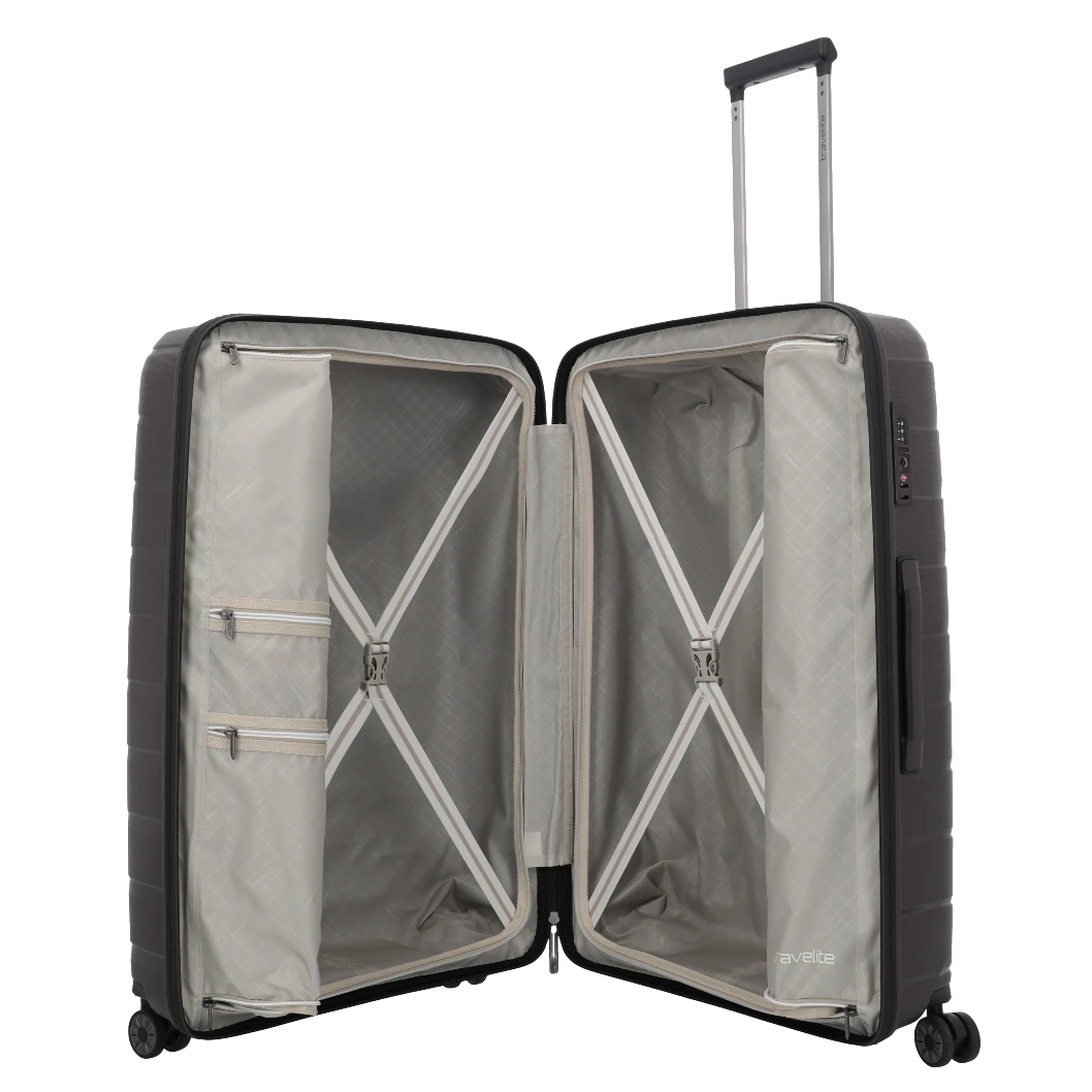 Travelite Air Base Stor kuffert Coffee, åben