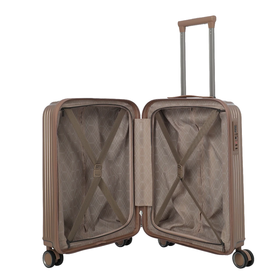 Travelite Paros Kabinekuffert Cappuchino, åben