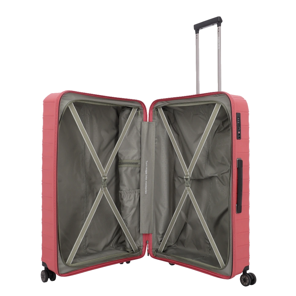 travelite Mooby stor rød kuffert, åben