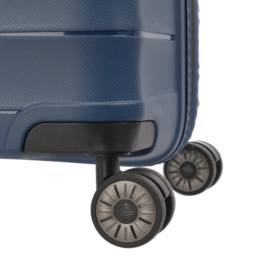 travelite mooby stor blå kuffert, hjul