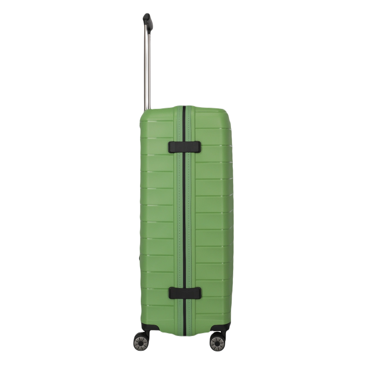 travelite Mooby stor grøn kuffert, fra siden