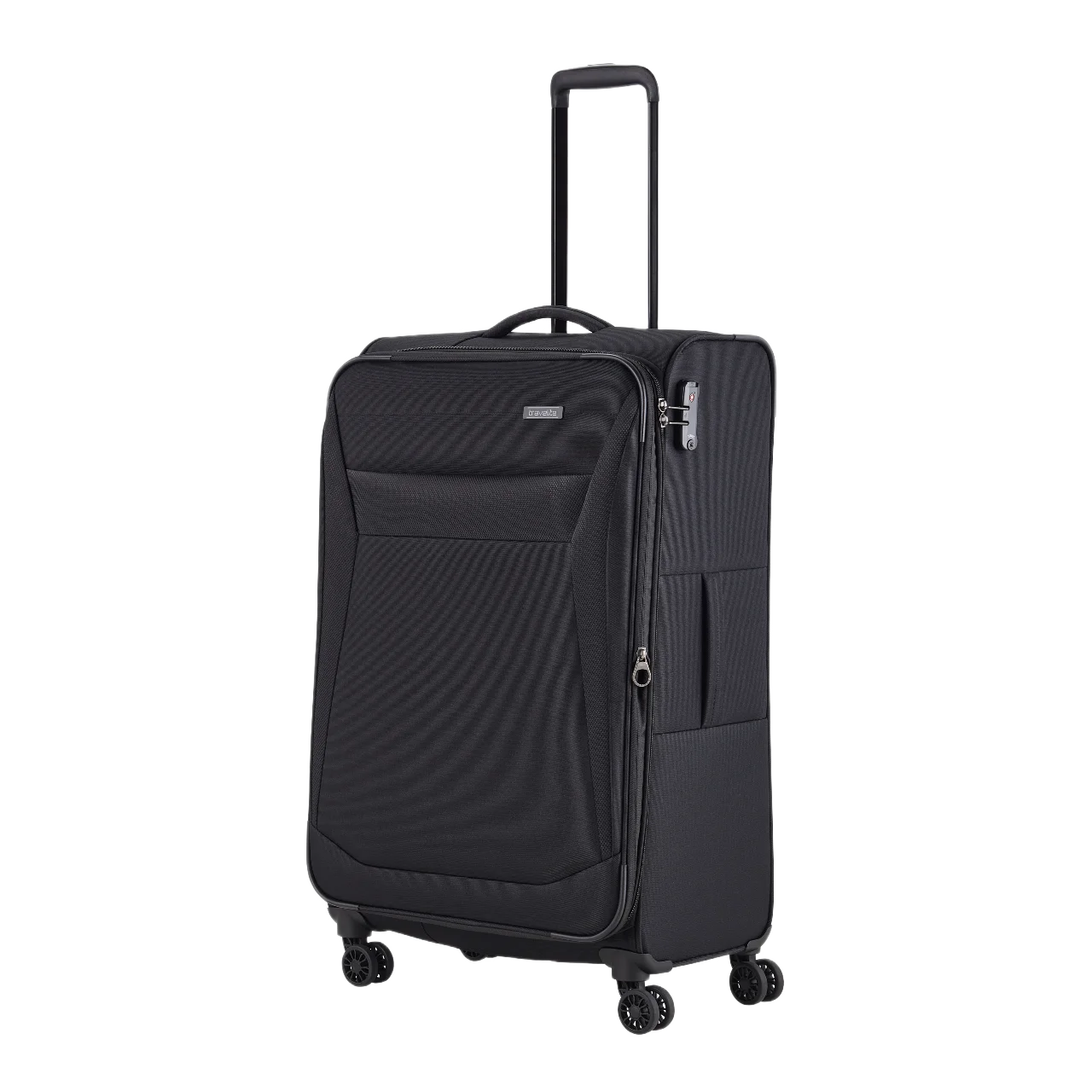 travelite Chios Stor sort kuffert, skråt forfra