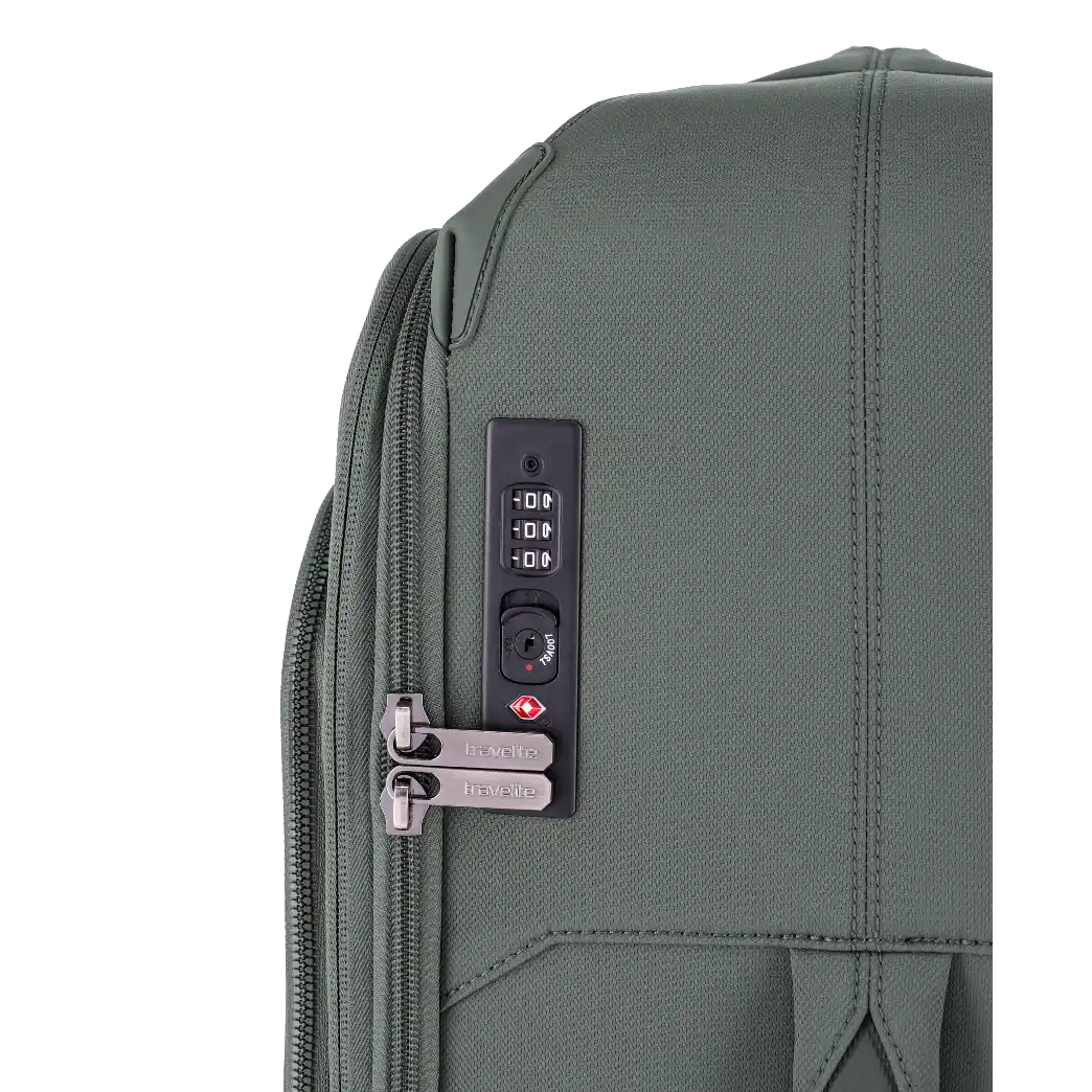 Travelite Priima Stor Kuffert, Olivengrøn, lås