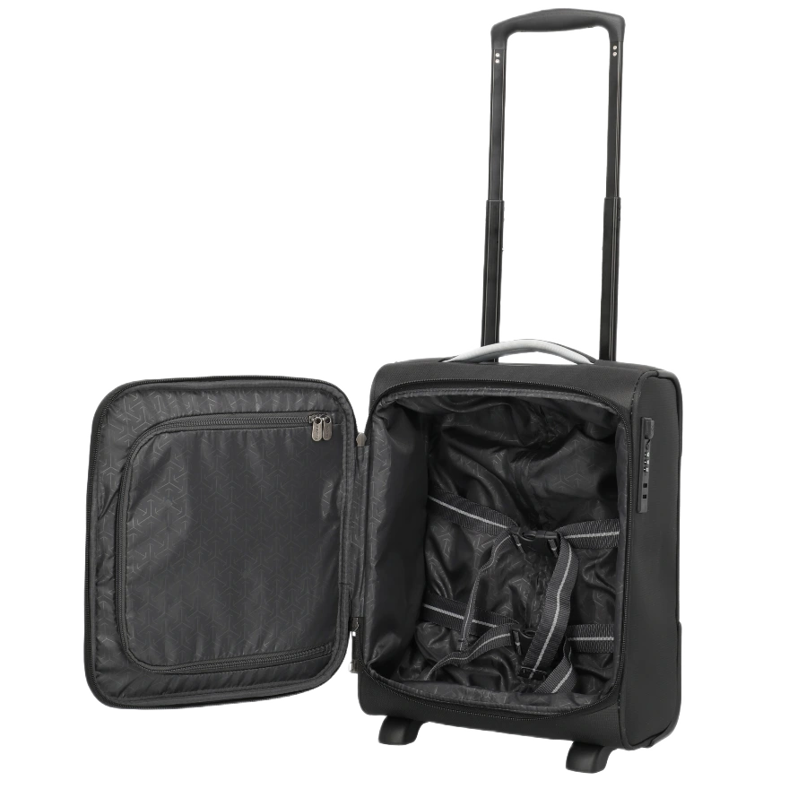 Travelite Jetpack EasyJet kuffert, sort, forfra, åben