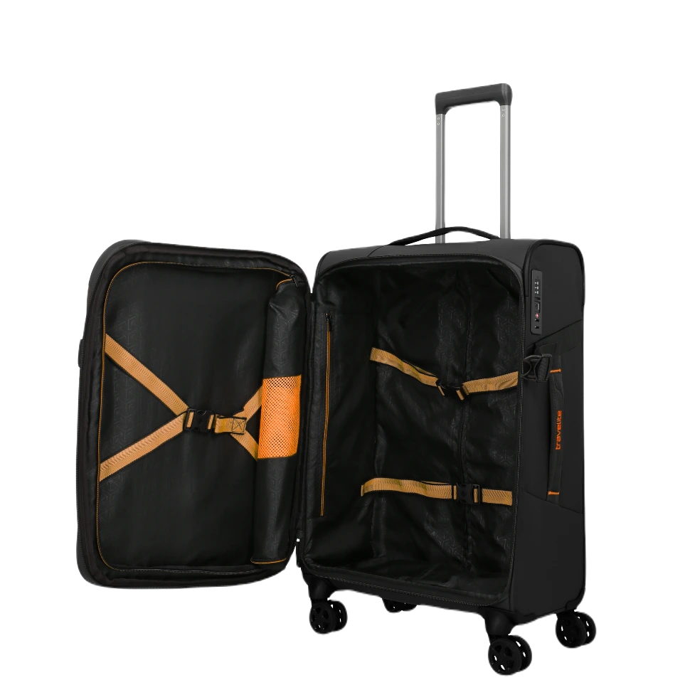 travelite briize medium kuffert sort, åben