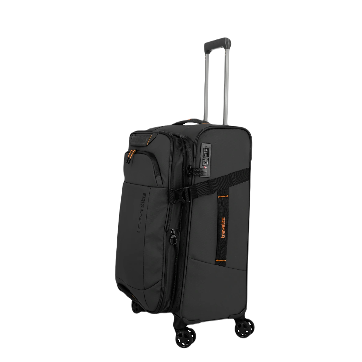 travelite briize medium kuffert sort, fra siden