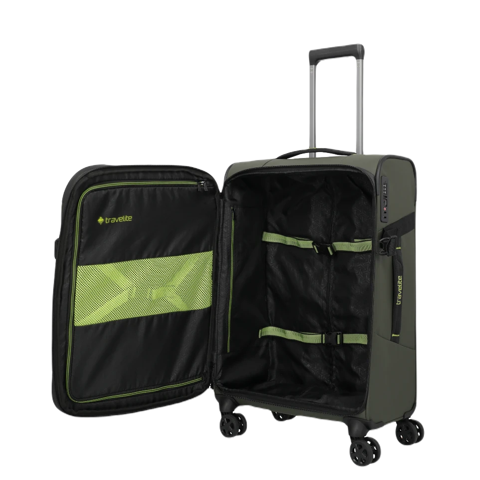 travelte Briize medium kuffert, Khaki, åben