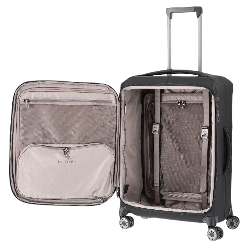 travelite Priima medium kuffert, sort, åben
