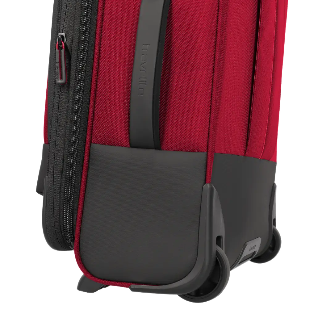 travelite Crosslite 2-hjulet rød kabinekuffert, bund og hjul