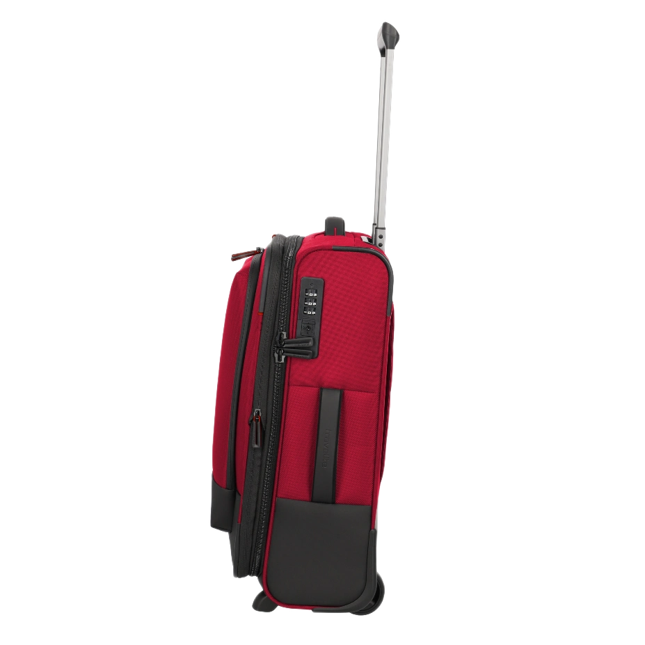 travelite Crosslite 2-hjulet rød kabinekuffert, fra siden