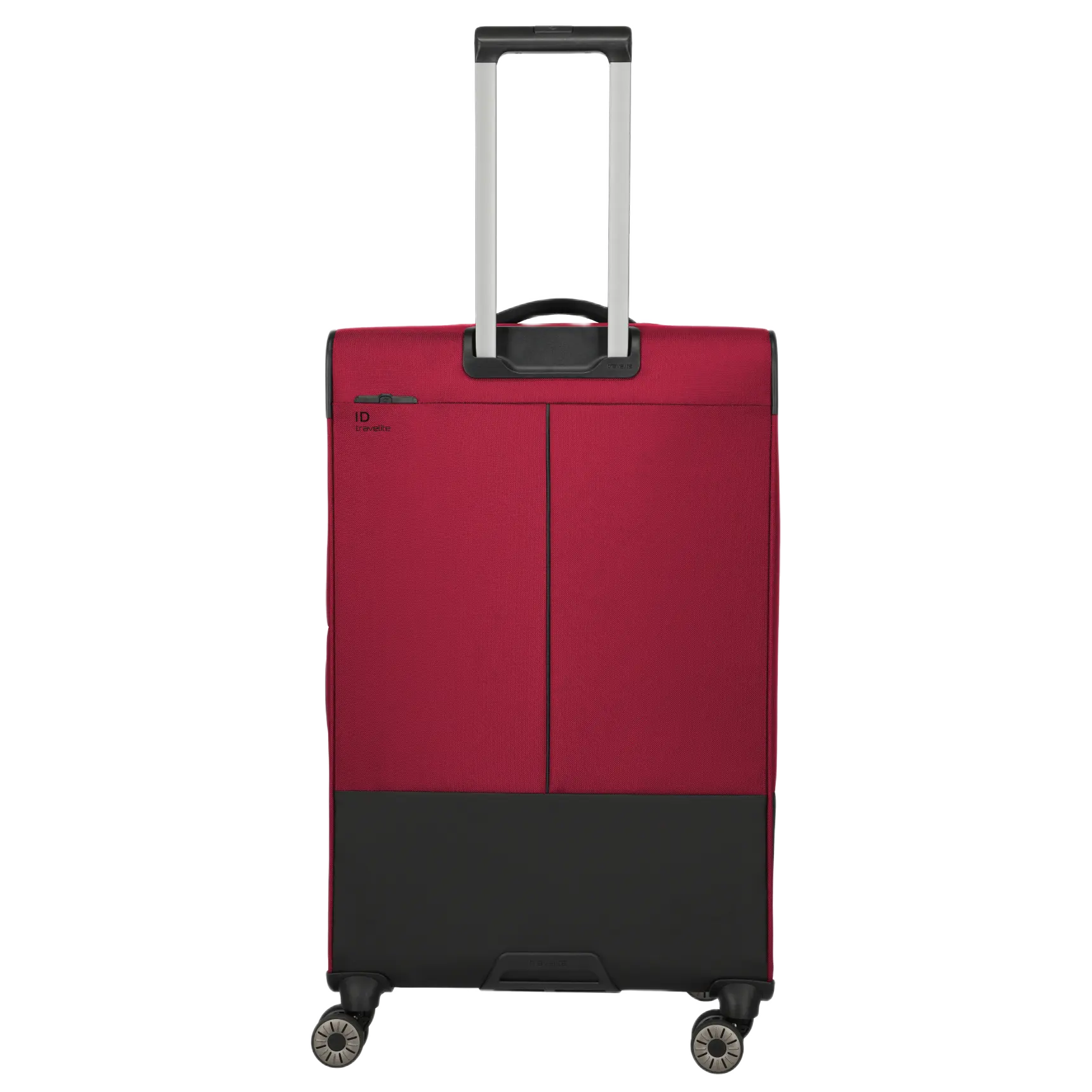 travelte Crosslite stor rød kuffert, bagfra