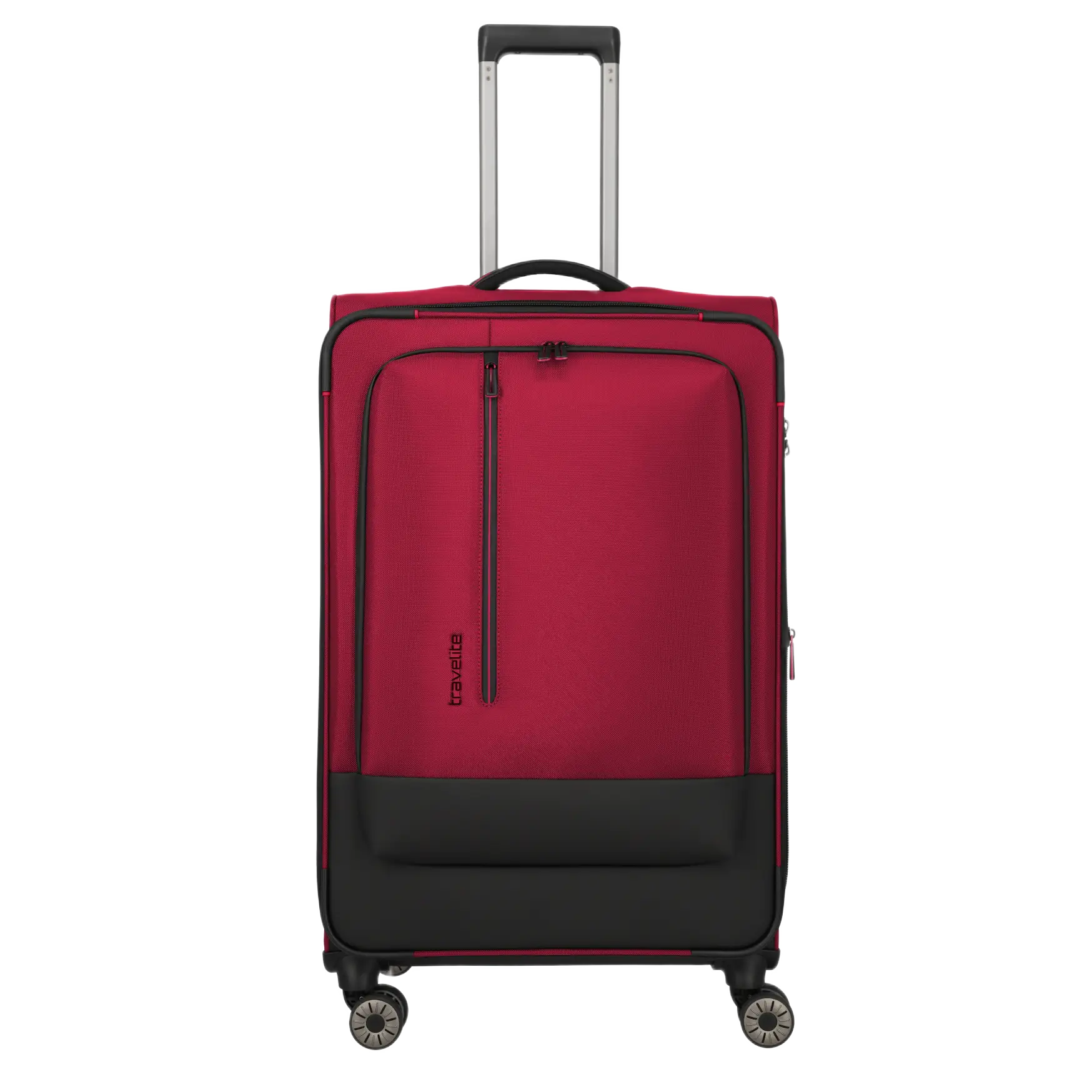 travelite Crosslite stor rød kuffert, forfra