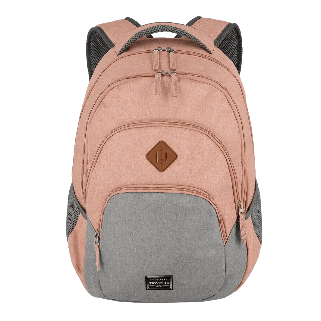 Travelite Basics Melange Rygsæk Lyserød/Grå til rejsen