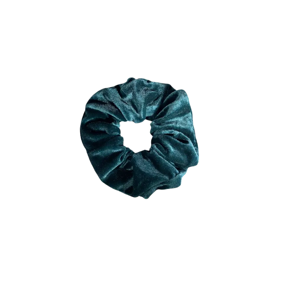 Grøn velour scrunchie