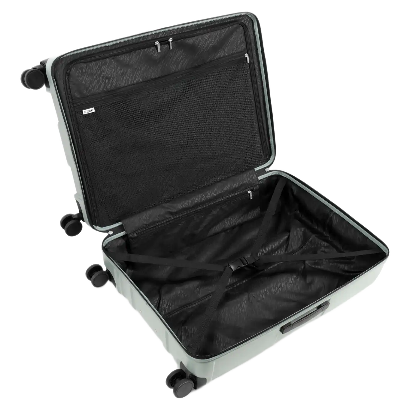 Epic Crate Solids 75cm stor kuffert Stealth Green, åben