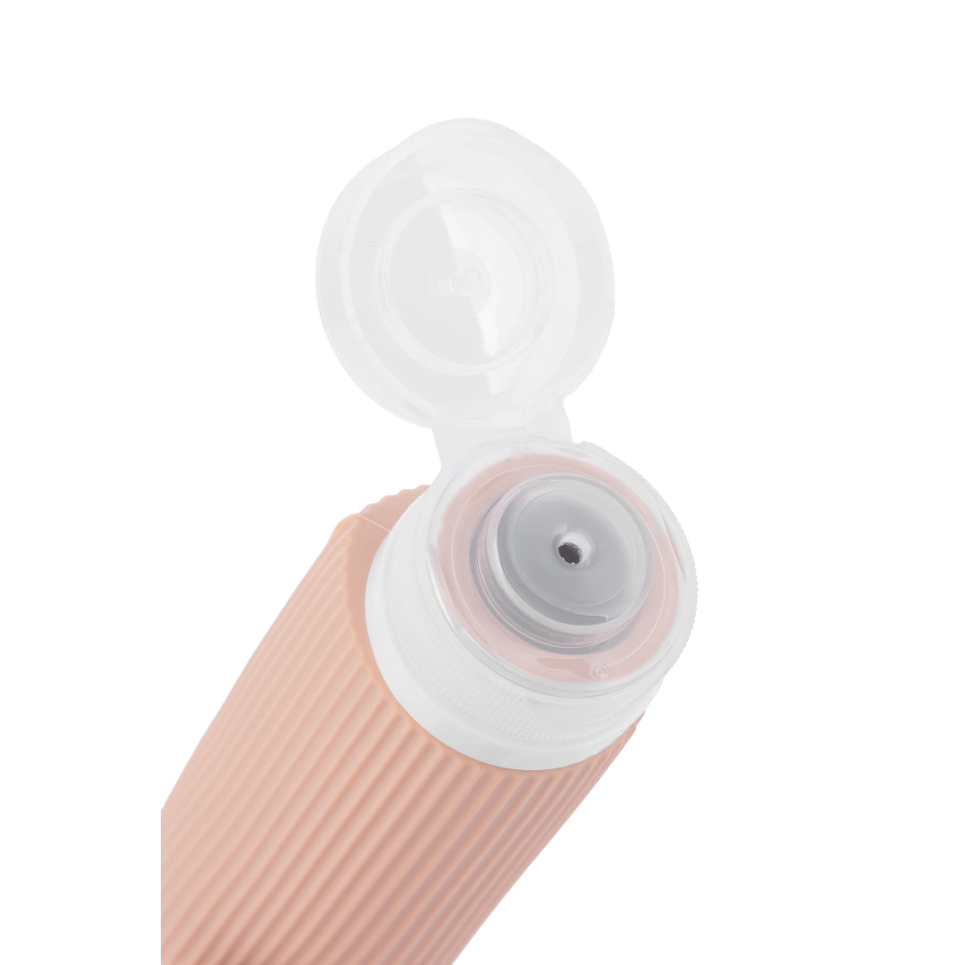 rosa rejseflaske i blød silikone 100 ml