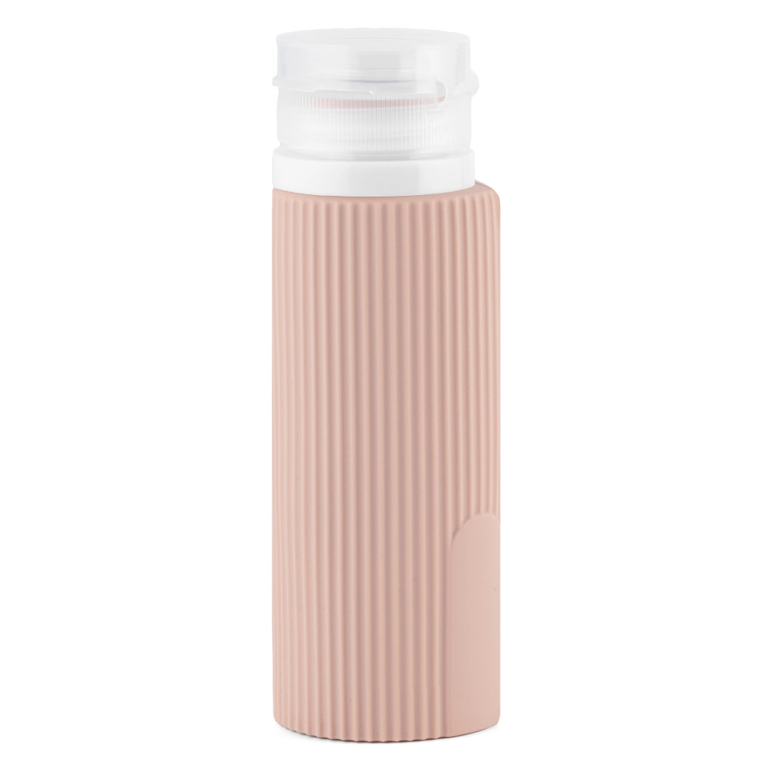 rosa rejseflaske i blød silikone 100 ml