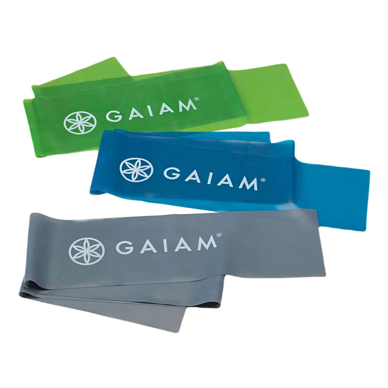 gaiam sæt med tre træningselastiker