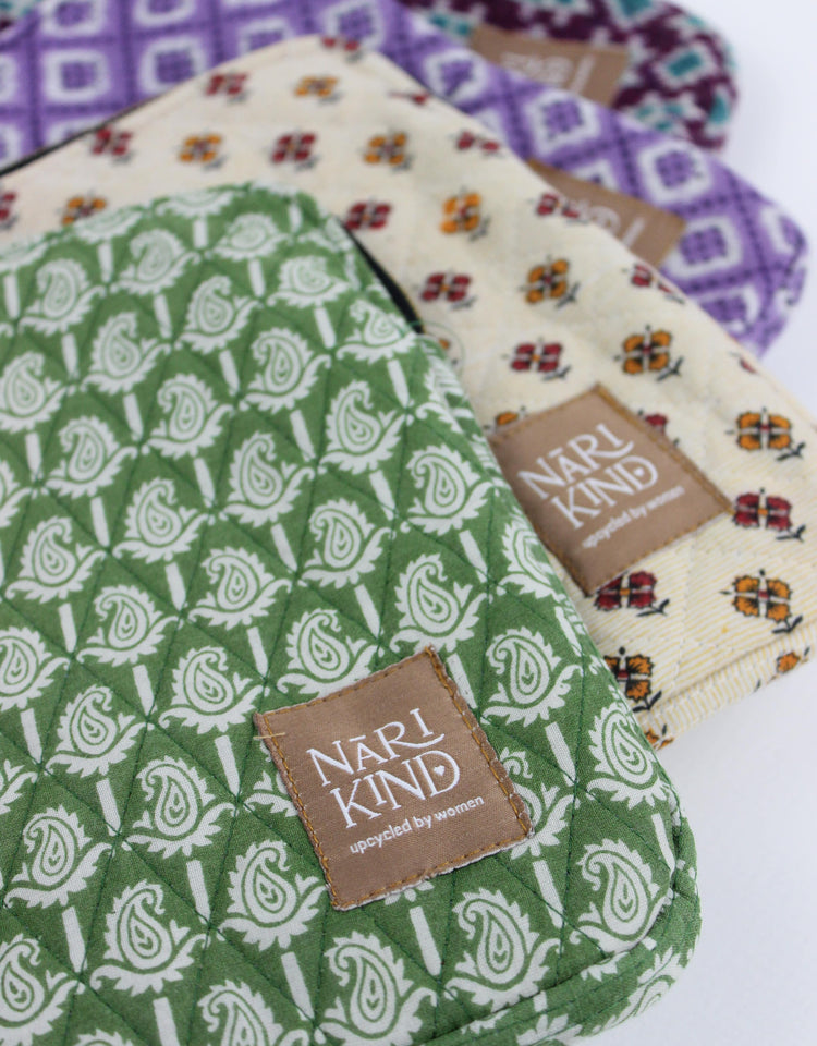 narikind upcycled computersleeve -grøn