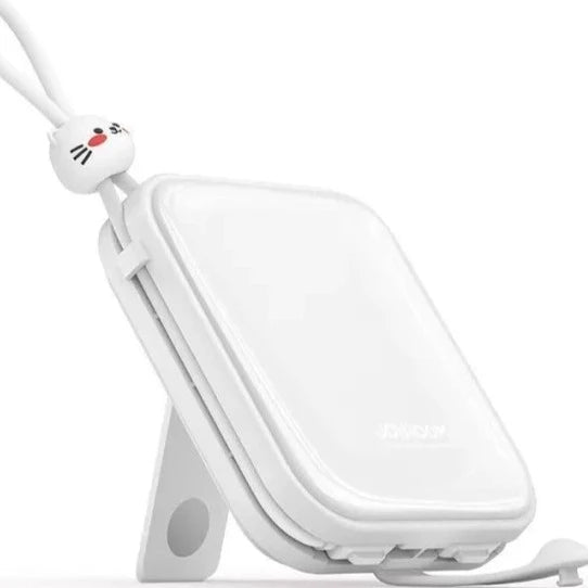 joyroom powerbank cutie med strop med lille kanin samt stativ