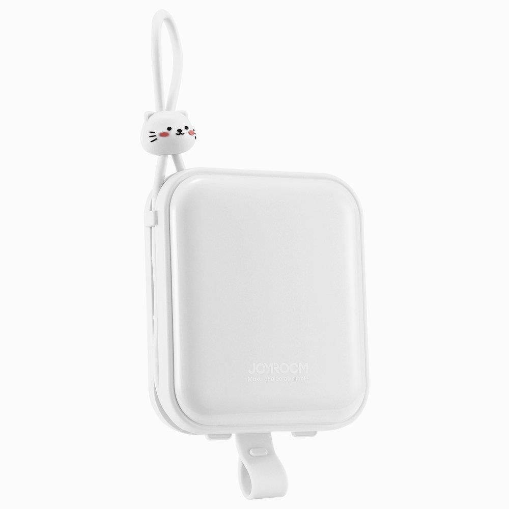 joyroom hvid powerbank med strop med kanin