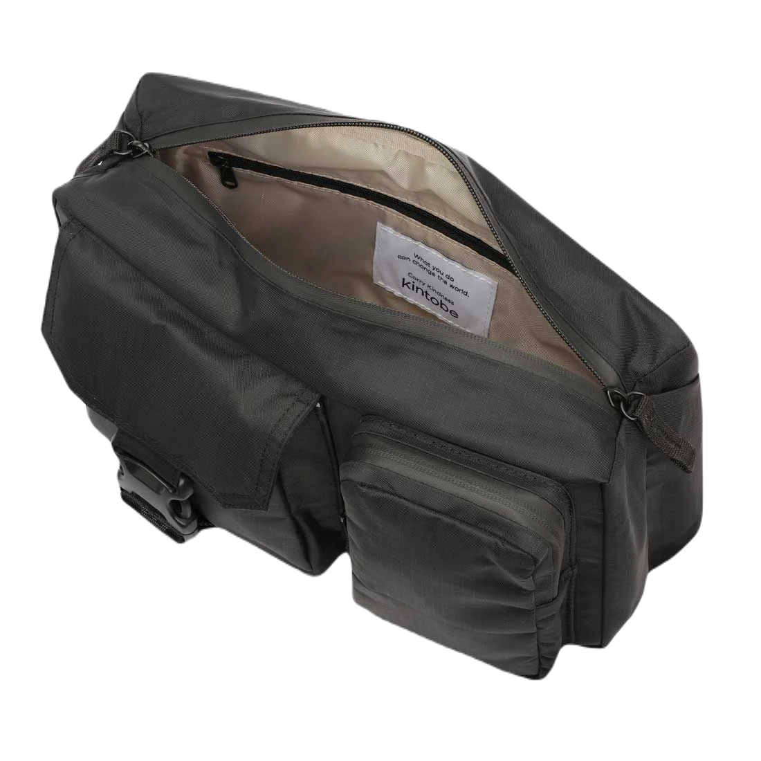 kintobe luca sort bumbag, åben, set ovenfra