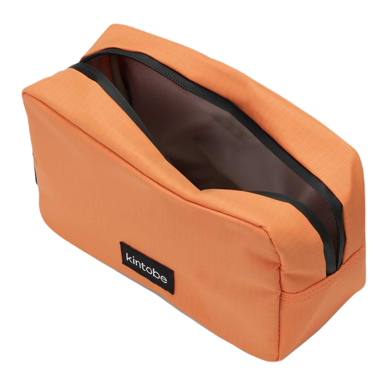 kintobe miley orange toilettaske set ovenfra/siden, åben