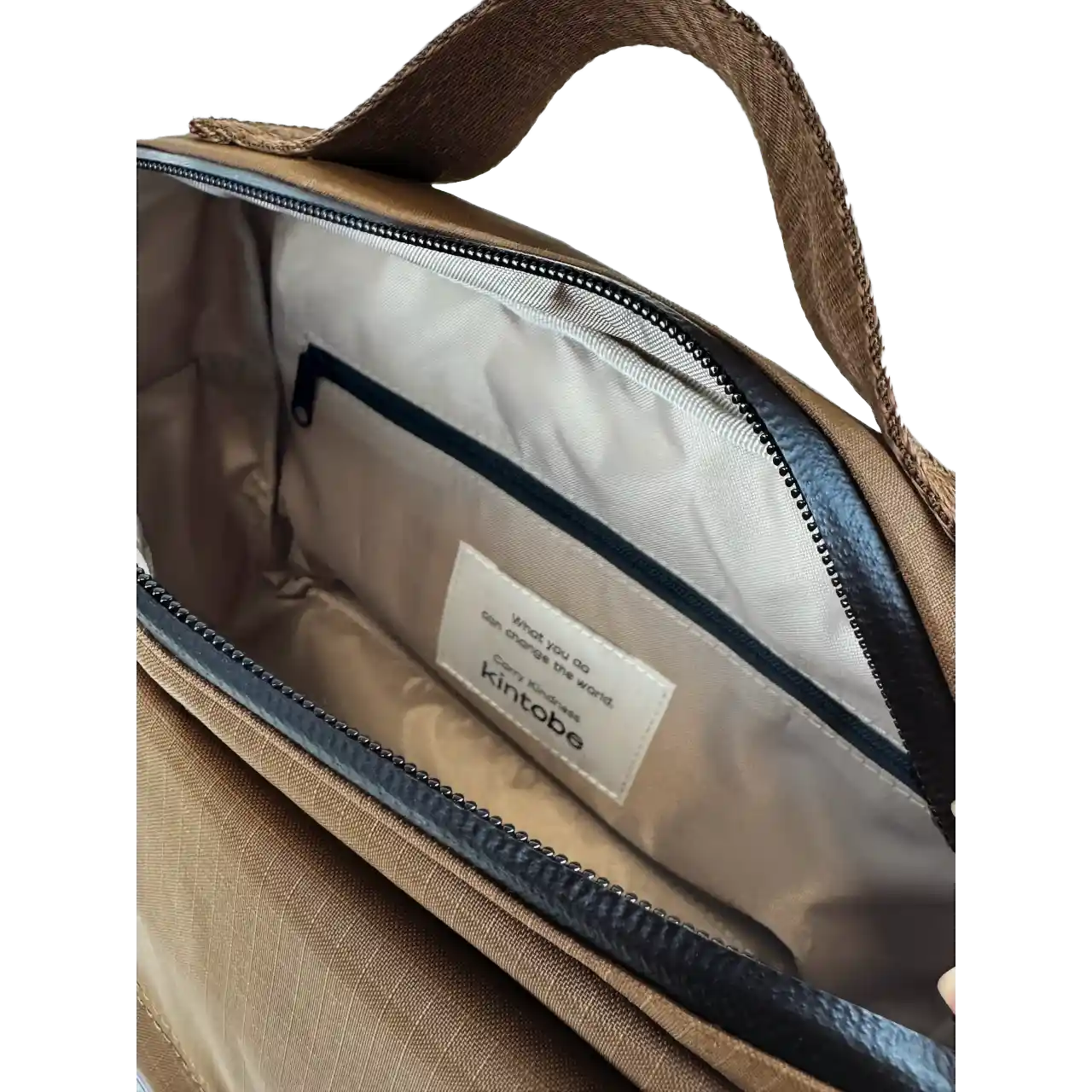 Kintobe Noah Messenger taske brun, indvendig
