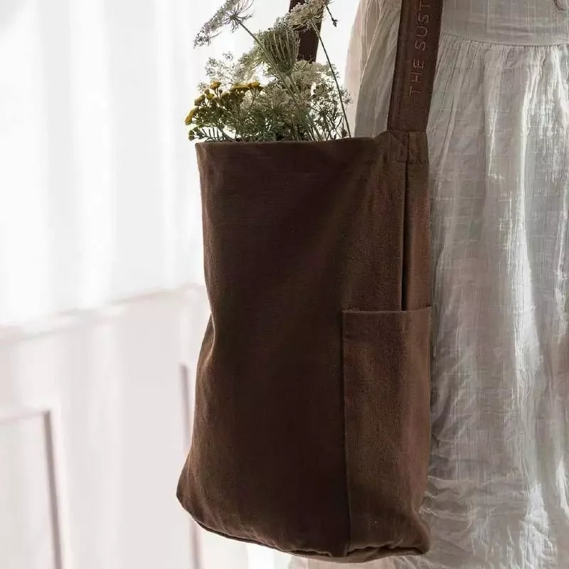 Tintok Mira Brun Tote med blomster