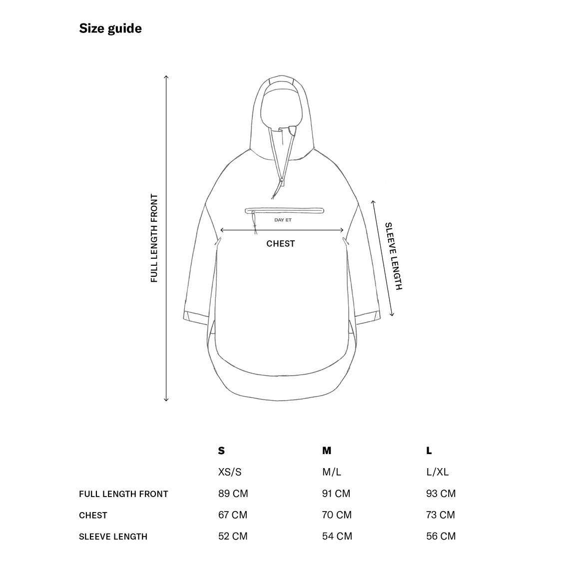 Day regnanorak måltegning