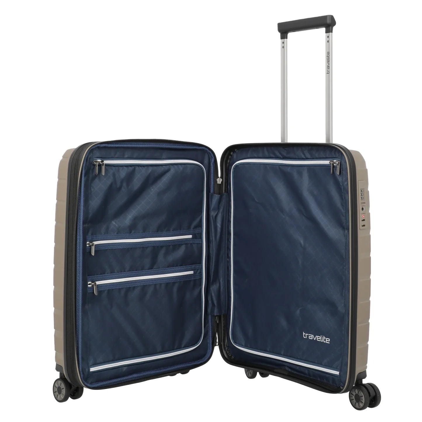 Travelite Airbase Champagne kabinekuffert- åben