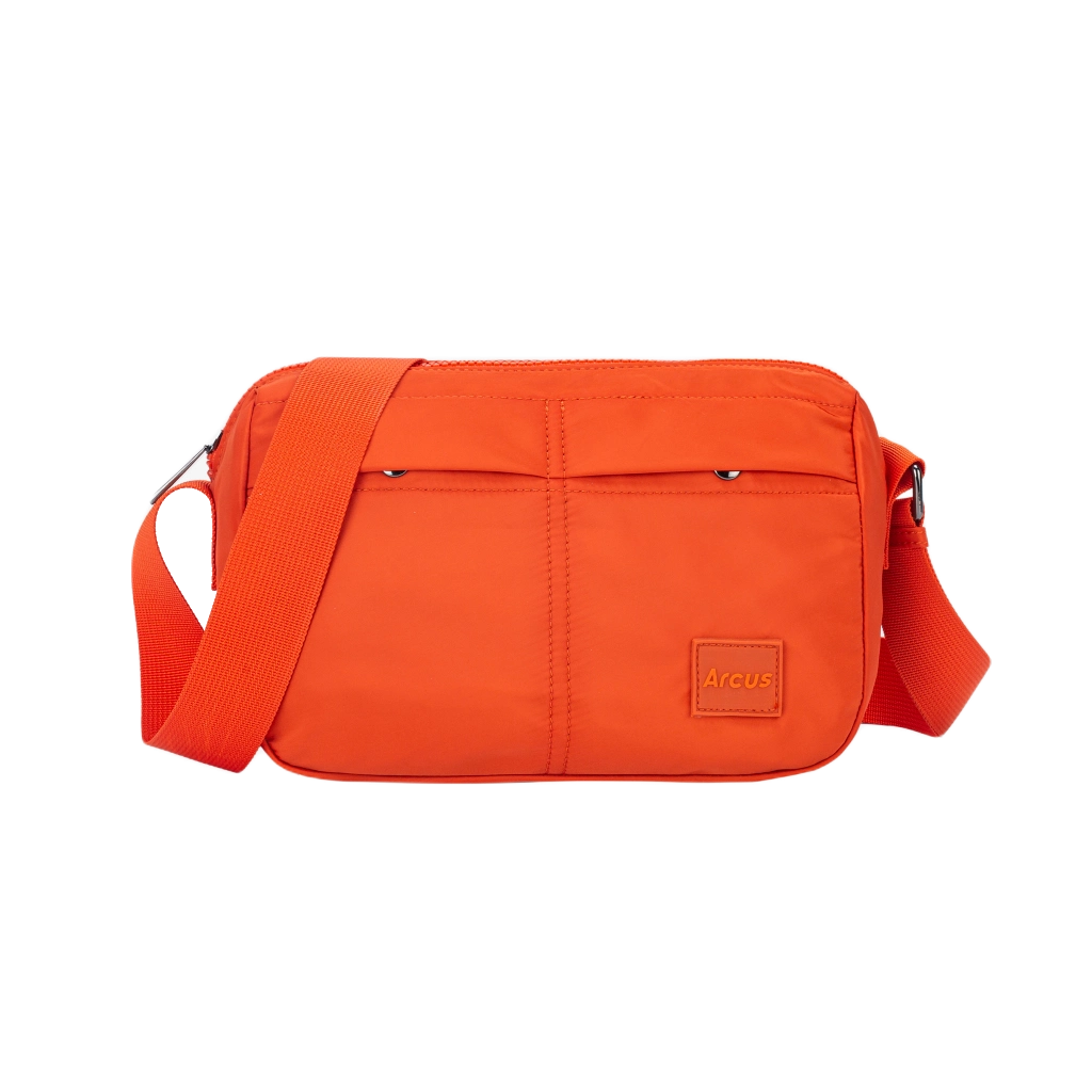 Orange Arcus crossbodytaske set forfra